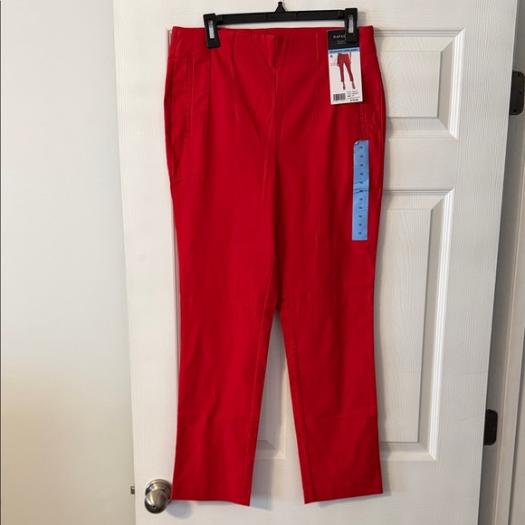Rafaella Pants - RAFAELLA Red Straight-Leg Pants size 10 brand new inseam 28” waist 32” elastic